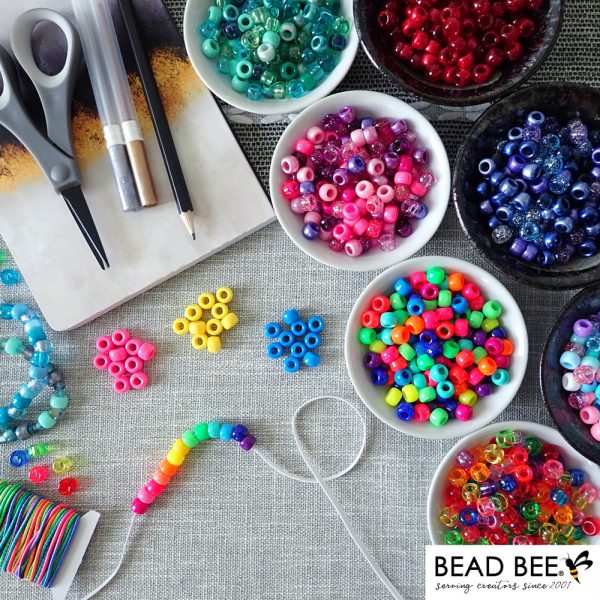 Turquoise Opaque Plastic Pony Beads 6 x 9mm, 500 beads on Sale - Image 5