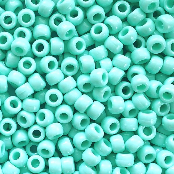 Seafoam Opaque Plastic Pony Beads 6 x 9mm, 500 beads Hot on Sale